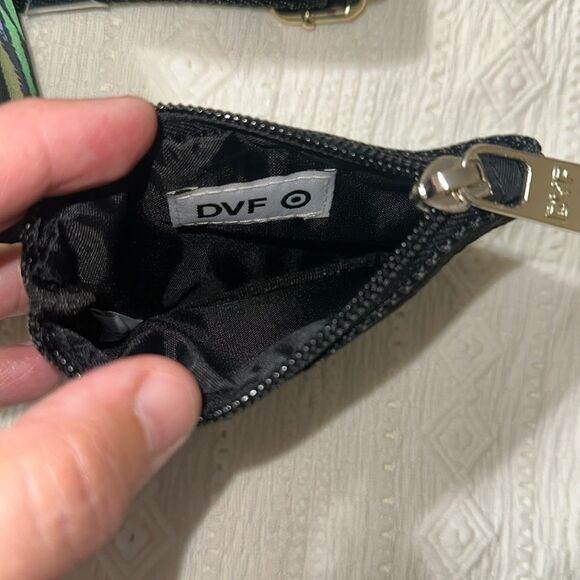 DVF x Target Black Green White Disco Zebra Nylon Small Crossbody Bag Wallet Set - Picture 8 of 14